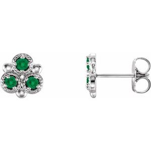 Lab-Grown Emerald Earrings With Backs