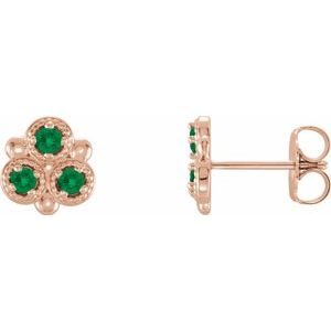 Lab-Grown Emerald Earrings With Backs