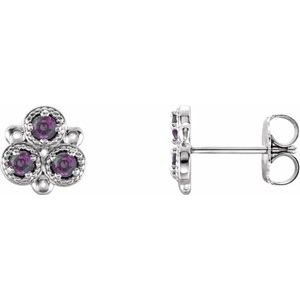 Lab-Grown Alexandrite Earrings With Backs