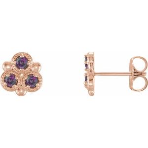 Lab-Grown Alexandrite Earrings With Backs