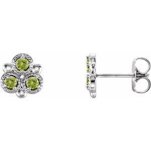 Natural Peridot Earrings With Backs