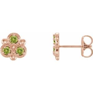 Natural Peridot Earrings With Backs