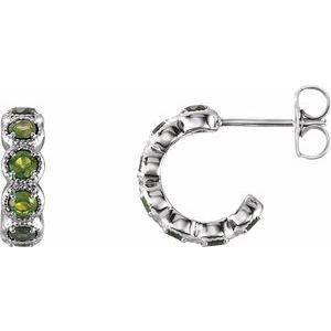 Natural Peridot Hoop Earrings