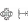 14K White 5/8 CTW Natural Diamond Clover Earrings