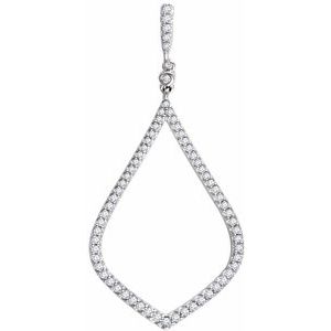 14K White 1/4 CTW Natural Diamond Pendant