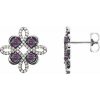 Natural Alexandrite And 1/4 Ctw Natural Diamond Earrings