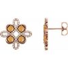 Natural Citrine And 1/4 Ctw Natural Diamond Earrings