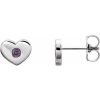 Platinum Lab-Grown Alexandrite Heart Earrings