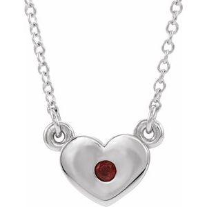 Natural Mozambique Garnet Heart Necklace