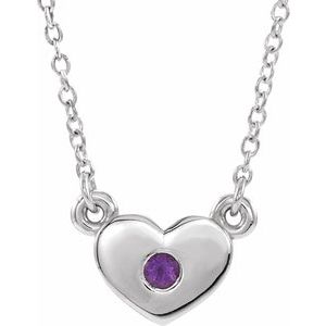 Natural Amethyst Heart Necklace