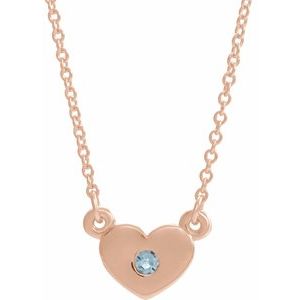 Natural Aquamarine Heart Necklace