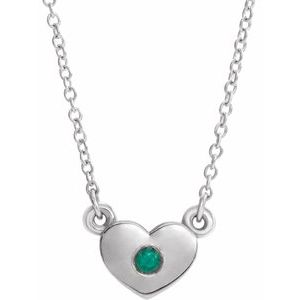 Natural Emerald Heart Necklace