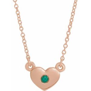 Natural Emerald Heart Necklace