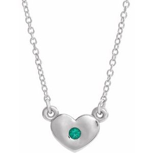 Lab-Grown Emerald Heart Necklace