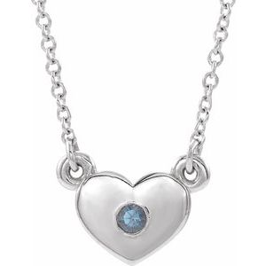 Lab-Grown Alexandrite Heart Necklace