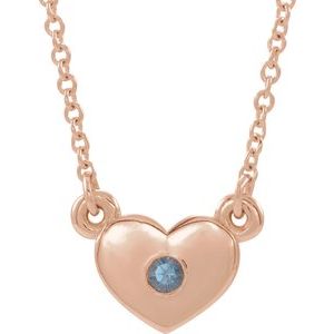 Lab-Grown Alexandrite Heart Necklace