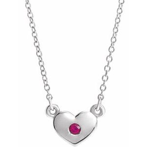 Natural Ruby Heart Necklace