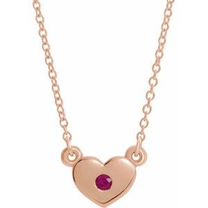 Natural Ruby Heart Necklace