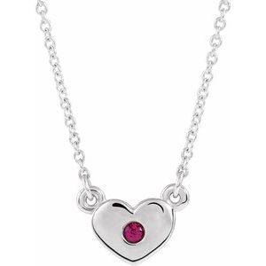 Lab-Grown Ruby Heart Necklace