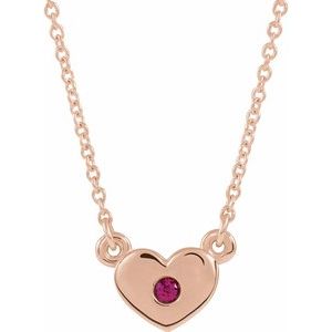 Lab-Grown Ruby Heart Necklace