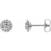 Sterling Silver 3 mm Natural White Sapphire & 1/10 CTW Natural Diamond Earrings