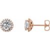 14K Rose 1 1/3 CTW Natural Diamond Earrings