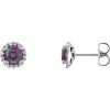 Platinum 4 mm Lab-Grown Alexandrite & 1/10 CTW Natural Diamond Earrings