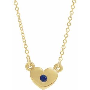 Natural Blue Sapphire Heart Necklace