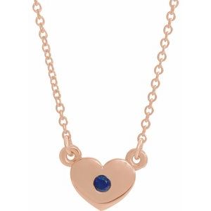 Natural Blue Sapphire Heart Necklace