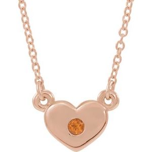 Natural Citrine Heart Necklace