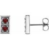 Platinum Natural Mozambique Garnet Two-Stone Earrings