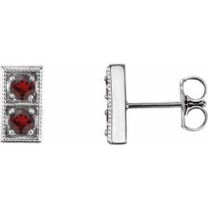 Natural Garnet Earrings With Backs