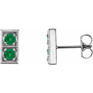 Natural Emerald Earrings With Backs