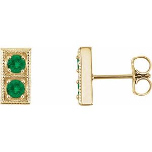 Natural Emerald Earrings With Backs