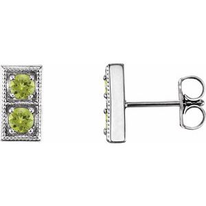 Natural Peridot Earrings With Backs