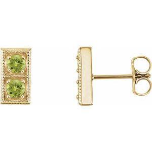 Natural Peridot Earrings With Backs