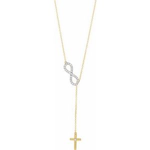 1/5 Ctw Natural Diamond Infinity-Inspired Cross Y Necklace