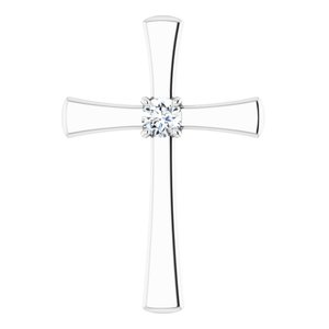 1/5 Ct Natural Diamond Cross Pendant