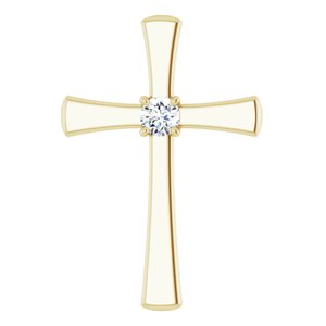 1/5 Ct Natural Diamond Cross Pendant