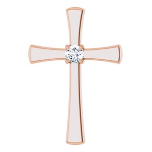 1/5 Ct Natural Diamond Cross Pendant