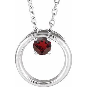 Natural Mozambique Garnet Circle Necklace