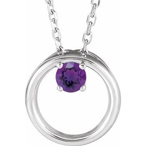 Natural Amethyst Circle Necklace