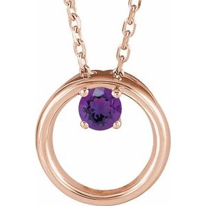 Natural Amethyst Circle Necklace