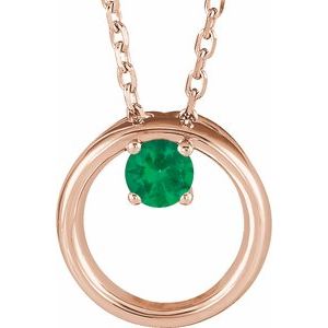 Lab-Grown Emerald Circle Necklace