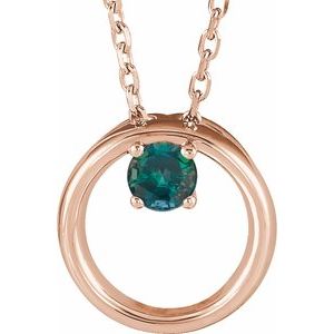 Lab-Grown Alexandrite Circle Necklace