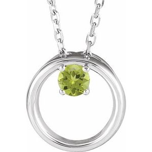 Natural Peridot Circle Necklace