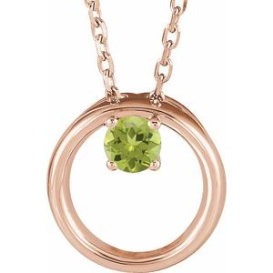 Natural Peridot Circle Necklace