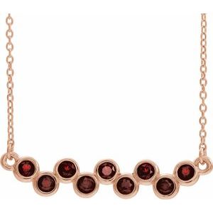 Natural Mozambique Garnet Bar Necklace