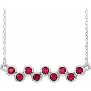 Lab-Grown Ruby Bar Necklace