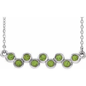 Natural Peridot Bar Necklace